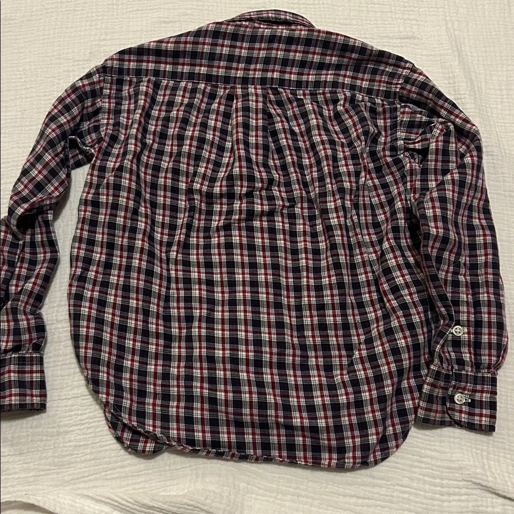 Ralph Lauren Boys Long Sleeve Button Up Shirt Red Blue White Plaid Shirt Holiday